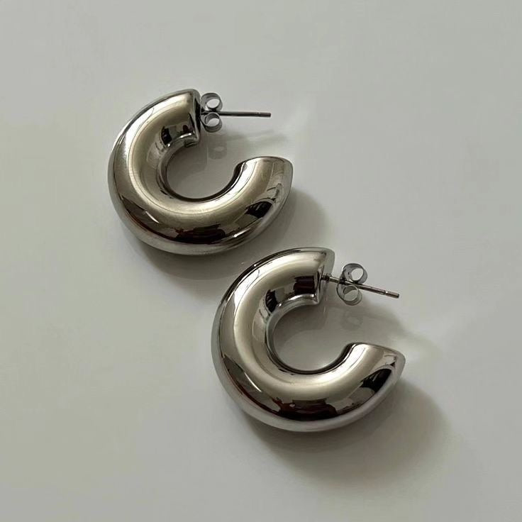 Silver hoop earrings