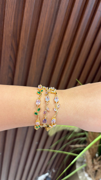 Purple tulip bracelet