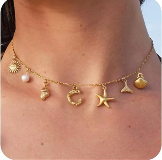 C initial gold necklace