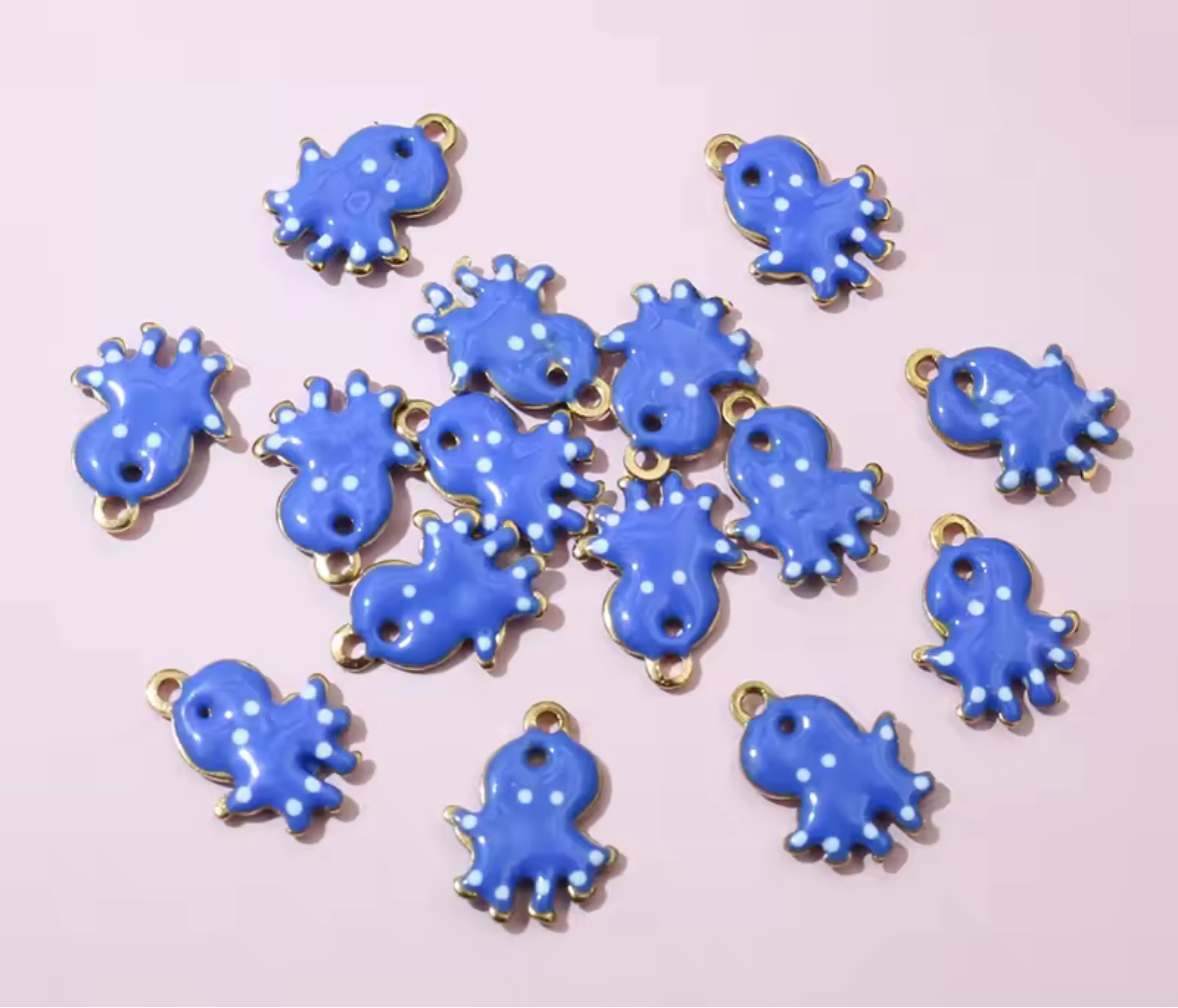 Cute blue octopus charm